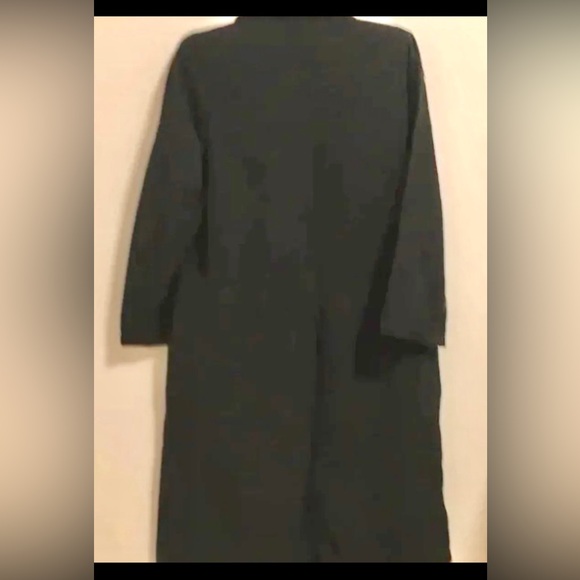 Winter Sanyo Tokyo New York Trench Coat Long Black Size L - Picture 7 of 10